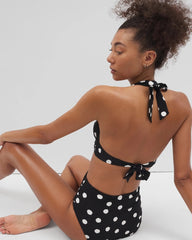 MOVEMENT DOT MINI B - Shirred Halterkini Top