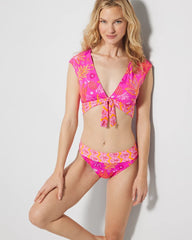 DAHLIA MULTI - Desert Bloom Cap-Sleeve Crop Top