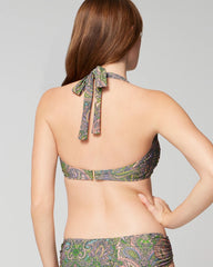 ORNAMENTAL PAISLEY G LIME - V-Wire Halter Bikini
