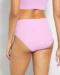 META MAUVE - Ruched High-Waist Bikini Bottom