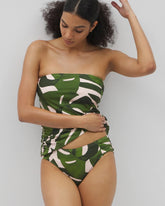 TROPICAL BREEZE MID PALM - Soma Swim Ruched Bikini Bottoms