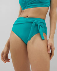 SURFSIDE TEAL - High-Waist Tie Bottom