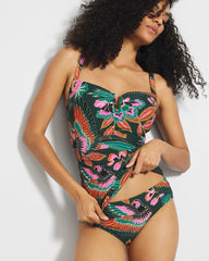PARROT-ISE LUSH EMERALD - Ruched Side Bikini Bottom