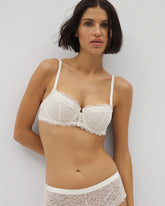 IVORY - Soma Balconette Unlined Bra with Lace