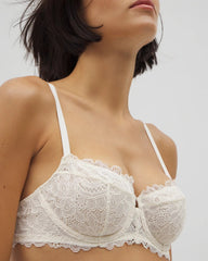 IVORY - Soma Balconette Unlined Bra with Lace