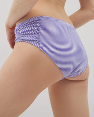BLUE SEERSUCKER - Ruched Bikini Bottoms