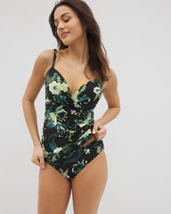 TROPICAL TWIST BLACK - Ruched Side Bottom