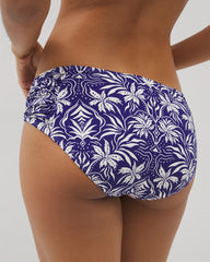 TROPIC TILES TRUE BLUE - Ruched Side Bikini Bottom