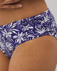 TROPIC TILES TRUE BLUE - Ruched Side Bikini Bottom