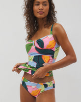 FLIRTY FLORA DARK SEA - Soma Swim Ruched Bikini Bottoms
