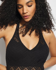 BLACK - Crochet One-Piece Suit