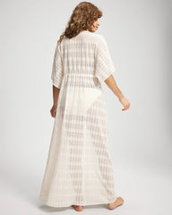 COCONUT WATER - Sunkissed Crochet Open-Front Caftan