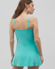 CARIBBEAN TEAL - Beyond Control Grommets Swim Dress