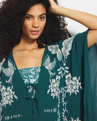 DEEP TEAL - Embroidered Cover-Up