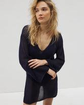 NIGHTFALL NAVY - Cotton Crochet-Style Shift Cover-Up
