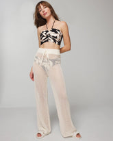 COCONUT - Cotton Crochet-Style Wide-Leg Pants