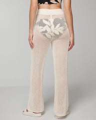 COCONUT - Cotton Crochet-Style Wide-Leg Pants