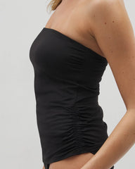 BLACK - Bandeau Tankini Top