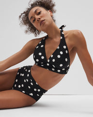 MOVEMENT DOT MINI B - Ruched High-Waist Bikini Bottom