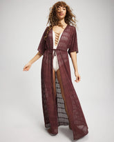 COFFEE - Sunkissed Crochet Open-Front Caftan