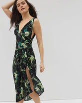 TROPICAL TWIST BLACK - Rayon Crepe Pareo