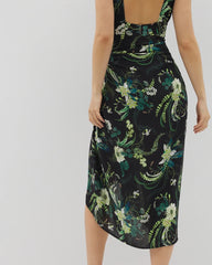 TROPICAL TWIST BLACK - Rayon Crepe Pareo