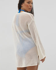 COCONUT - Cotton Crochet-Style Shift Cover-Up