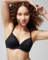 BLACK - Perfect Coverage Convertible Bra with Lace back