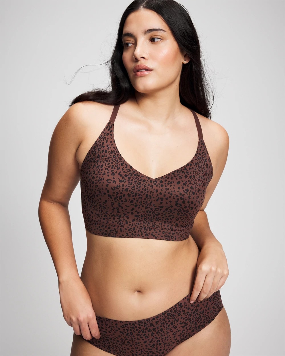 HOT SPOT MOCHA MINI - Racerback Bralette with Lace Back