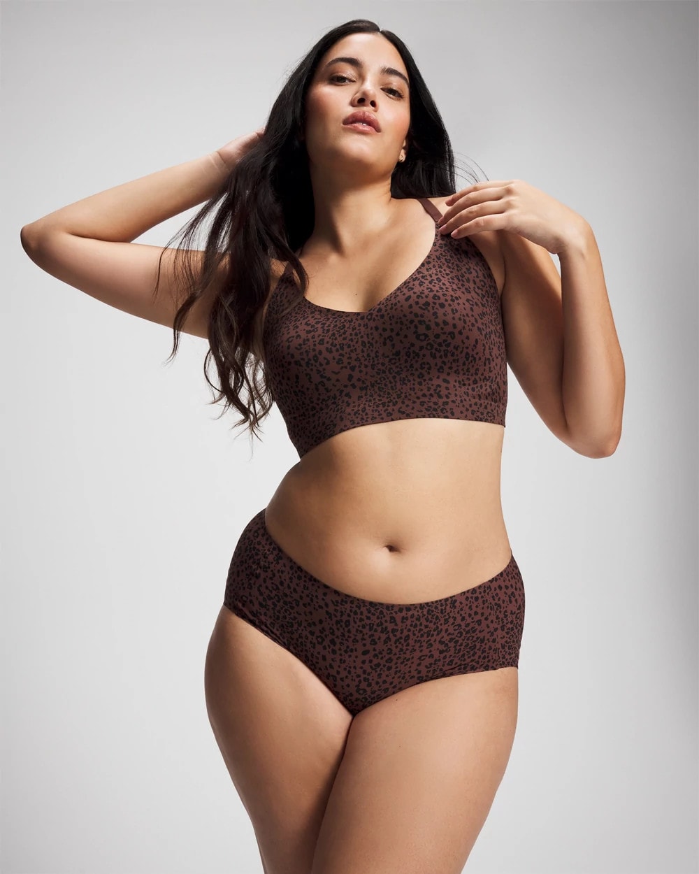 HOT SPOT MOCHA MINI - Racerback Bralette with Lace Back
