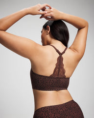 HOT SPOT MOCHA MINI - Racerback Bralette with Lace Back