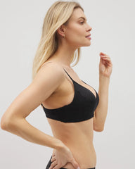 BLACK - Wireless Lace Push-Up Bra