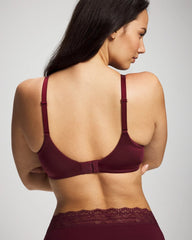 VELVET PLUM - Push-up Plunge Bra with Lace