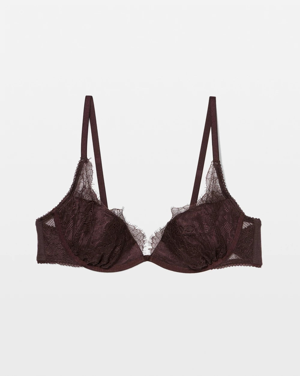 CHOCOLATE PLUM - Soma’s Sexiest Eyelash Lace Plunge Bra