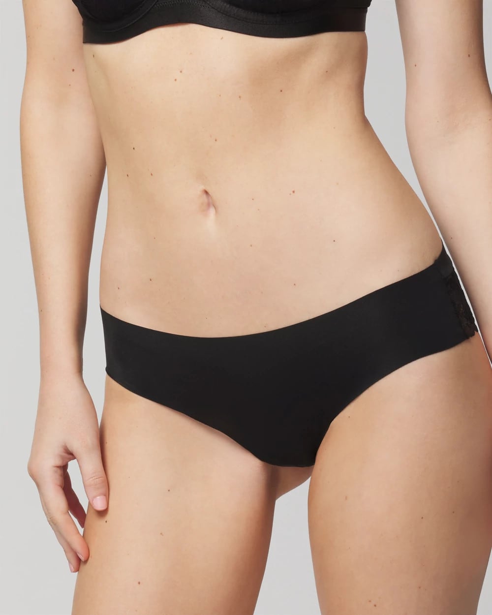 BLACK - Cheeky Hipster Panty with Lace Back