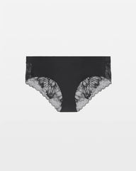 BLACK - Cheeky Hipster Panty with Lace Back