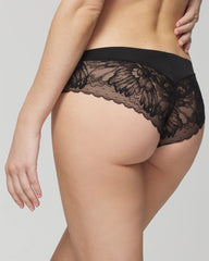 BLACK - Cheeky Hipster Panty with Lace Back