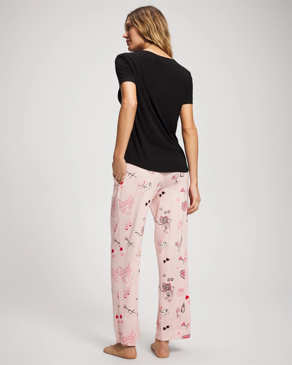 BE MINE PRETTY PINK - Short Sleeve + Pant Pajama Set