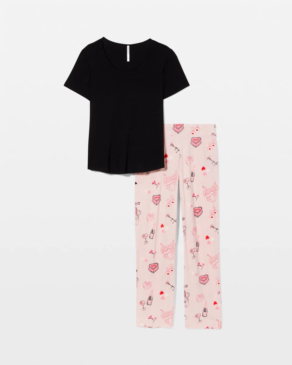 BE MINE PRETTY PINK - Short Sleeve + Pant Pajama Set