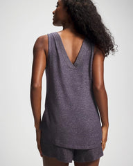 GRAY INK/PEARLED IVORY - V-Neck Pajama Tank