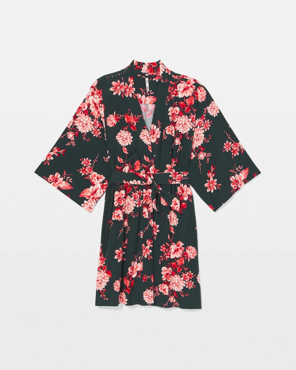COTTAGE FLORAL GREEN - Short Robe