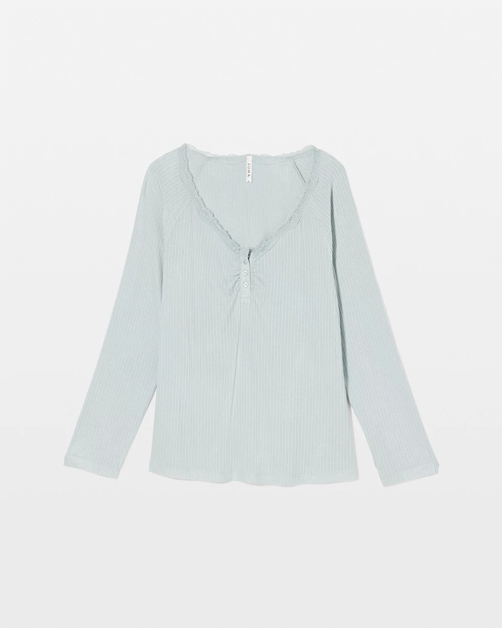 GREEN MIST - Pointelle Long Sleeve Pajama Top