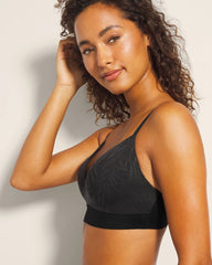 BLACK - Wireless Bra with Lace