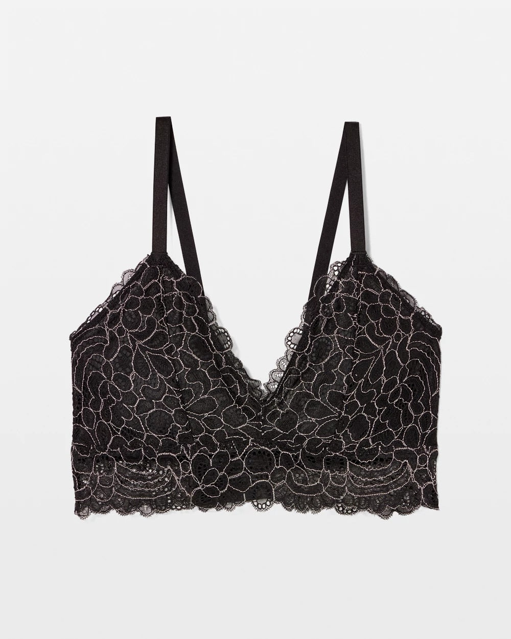 BLACK/IVORY CD - Corded Lace Bralette