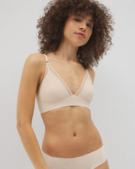 PALE SAND - Geo Lace Trim Bralette