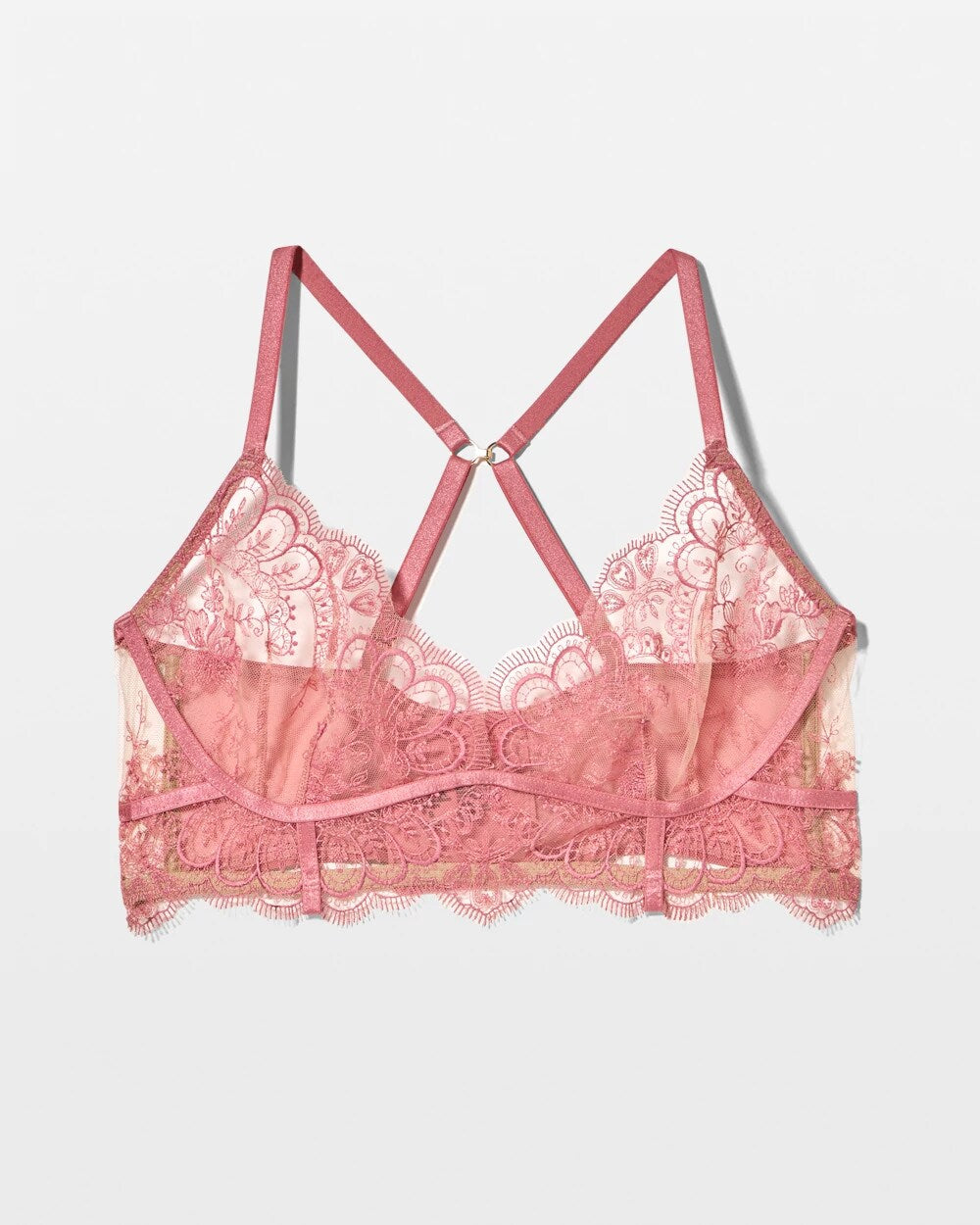 ANTIQUE PINK - Tattoo Lace Embroidered Bralette