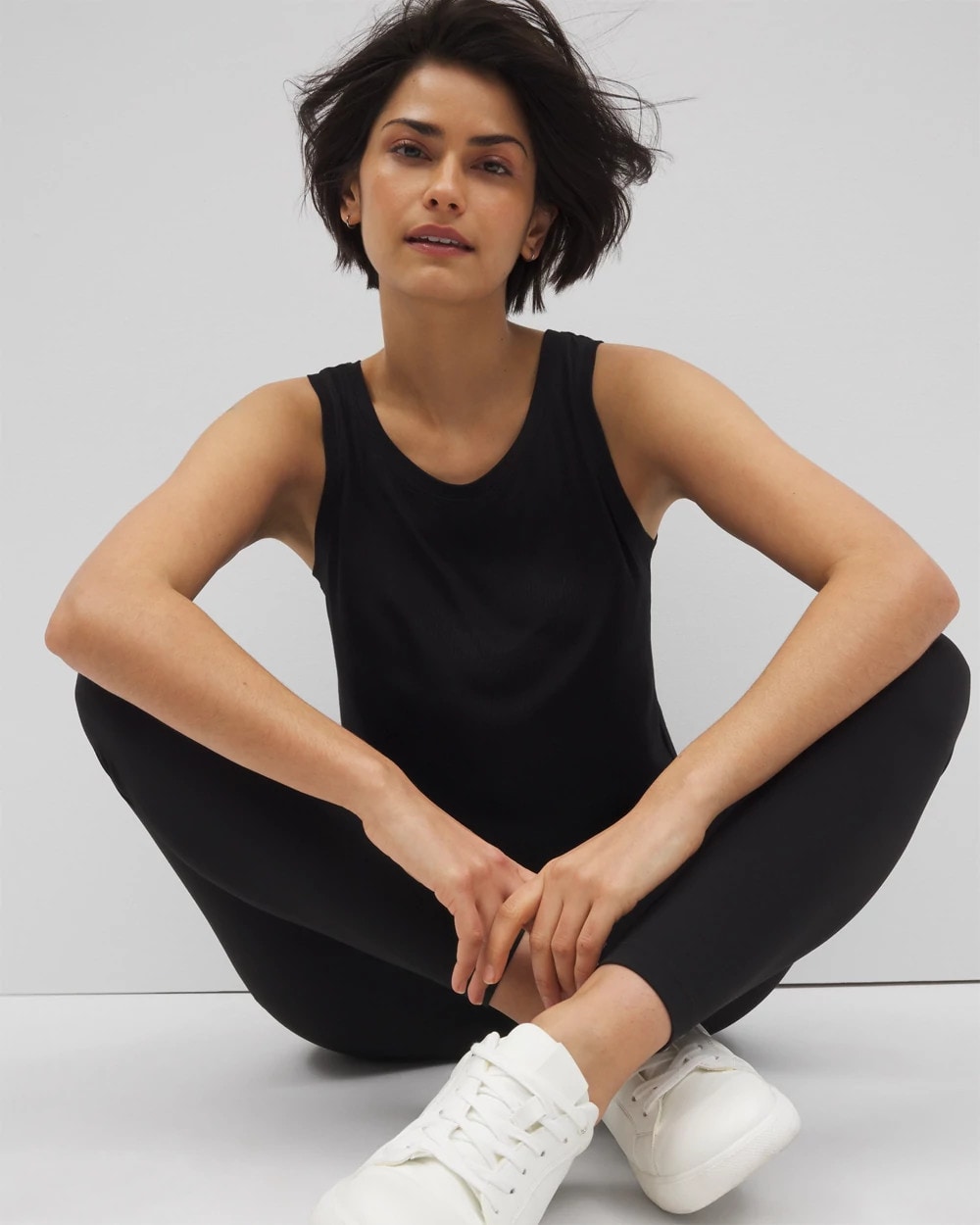 BLACK - Rib Knit Tank