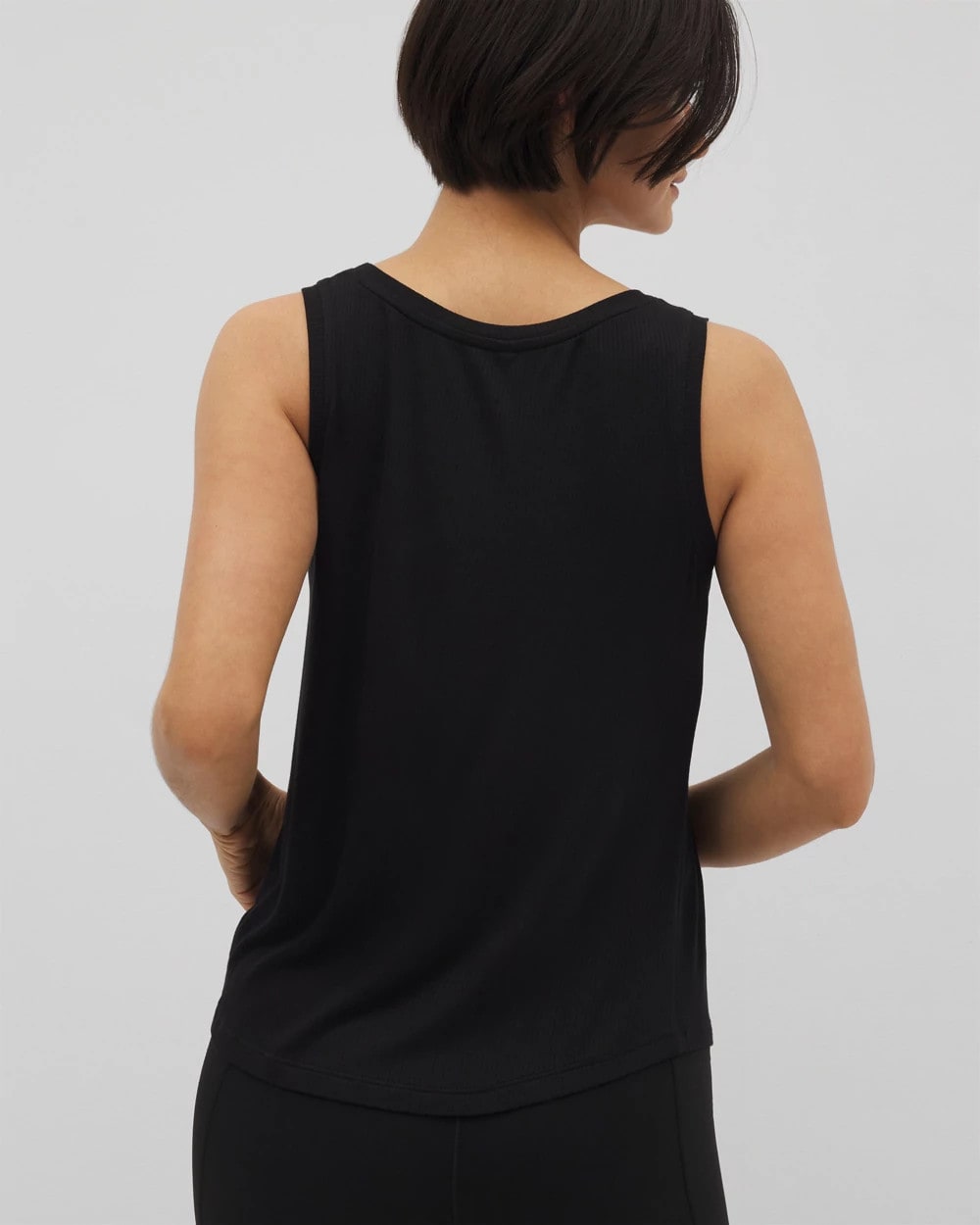 BLACK - Rib Knit Tank