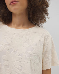 PARCHMENT - Jacquard Terry Short Sleeve Top