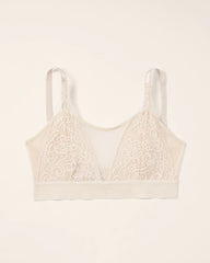 IVORY - Wireless Pocketed Cupless Lace Bralette